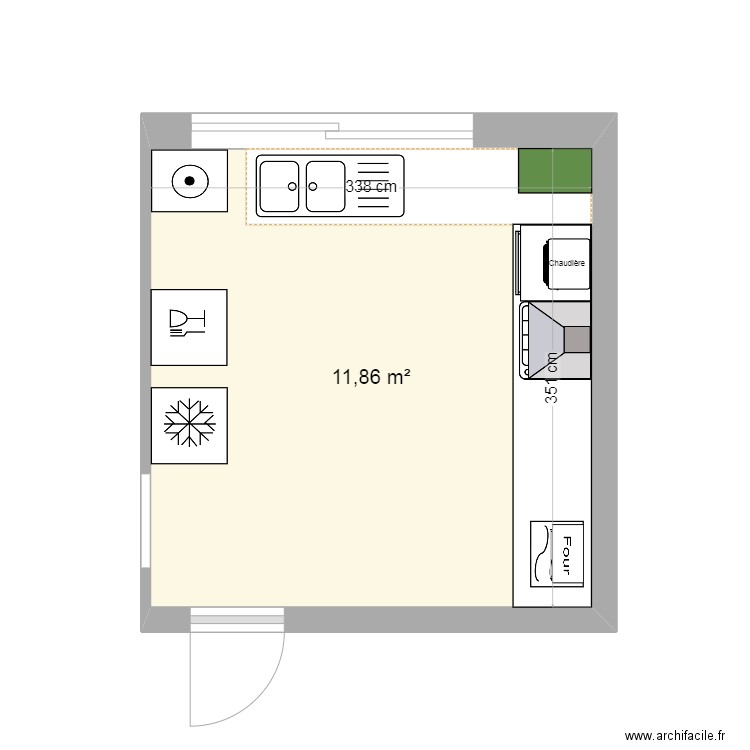 Plan cuisine_Premier étage. Plan de 1 pièce et 12 m2