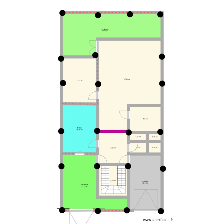 plan maison. Plan de 13 pièces et 179 m2