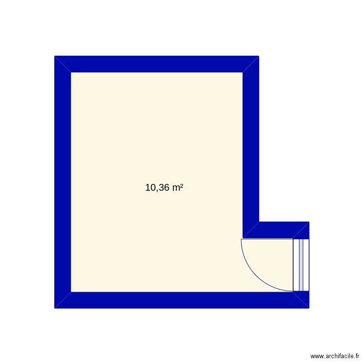 chambre. Plan de 1 pièce et 10 m2