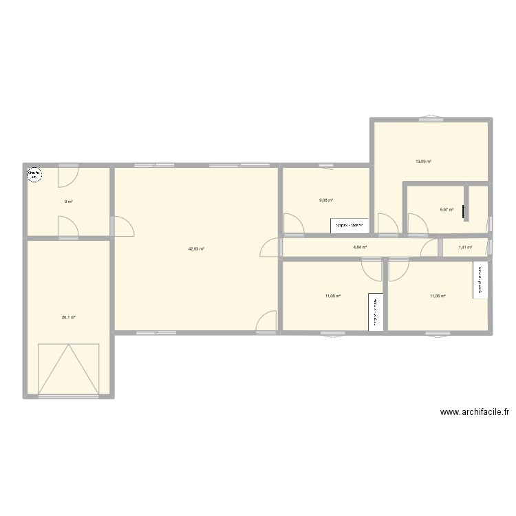 maison 2. Plan de 10 pièces et 128 m2