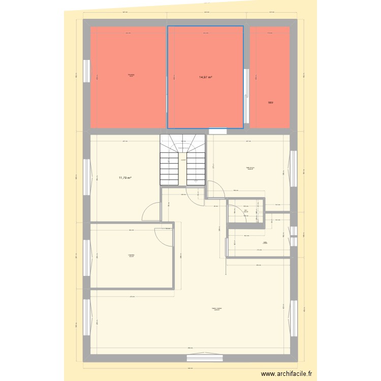 extension projet 2. Plan de 20 pièces et 242 m2