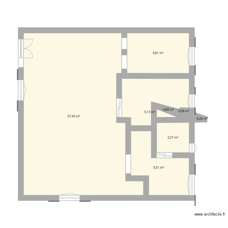 Luna . Plan de 8 pièces et 52 m2