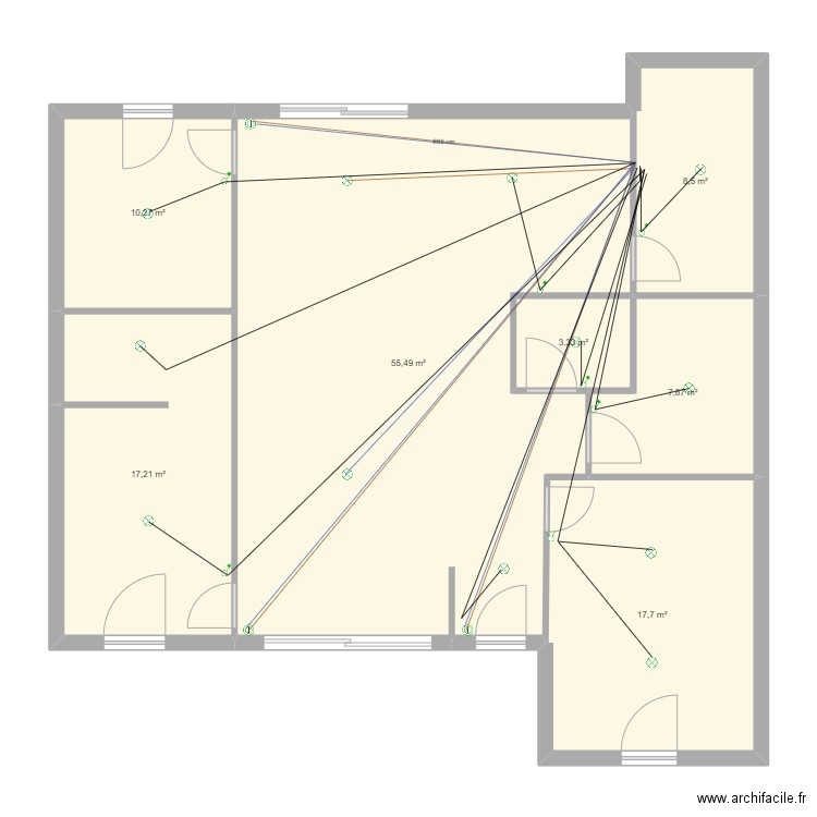 électricité maison 2. Plan de 7 pièces et 120 m2