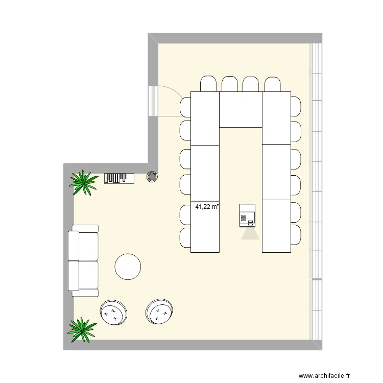 SDR 1 BBS AEROPORT. Plan de 1 pièce et 41 m2