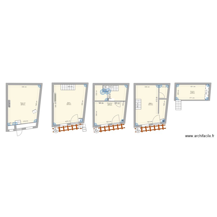 Pomieri v2. Plan de 5 pièces et 112 m2