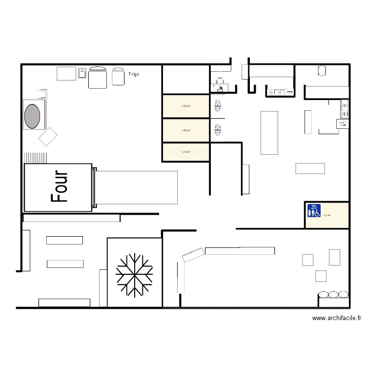 labo dossier. Plan de 4 pièces et 15 m2