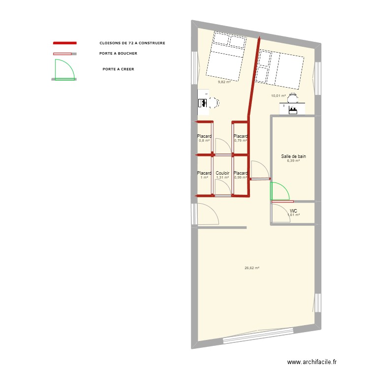 CARRETERIE PROJET . Plan de 10 pièces et 59 m2