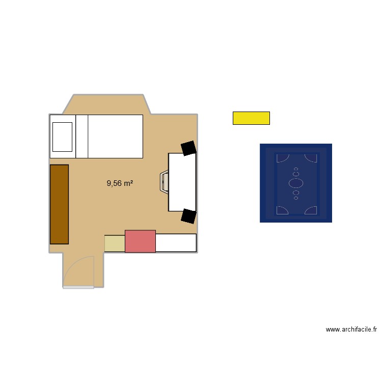 studio 1. Plan de 1 pièce et 10 m2