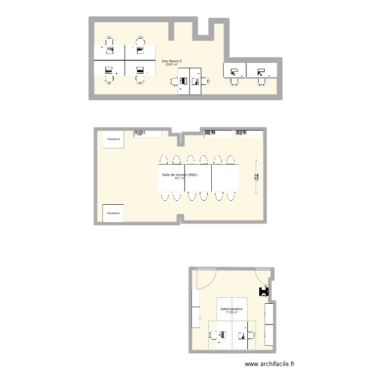 AKAPlan-RdC. Plan de 3 pièces et 86 m2