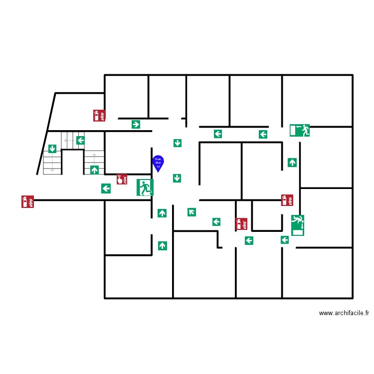 plan évacuation. Plan de 0 pièce et 0 m2