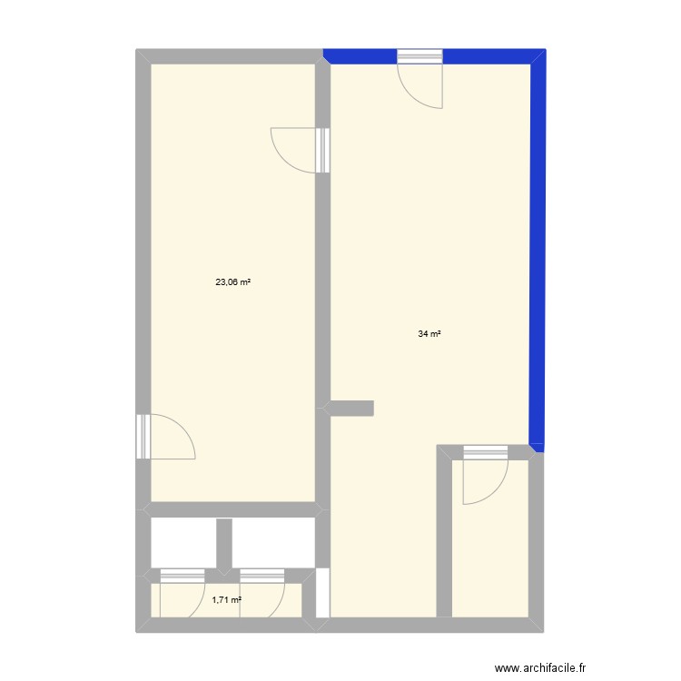 local SCIENTIA. Plan de 3 pièces et 59 m2