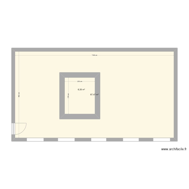 1er . Plan de 2 pièces et 84 m2