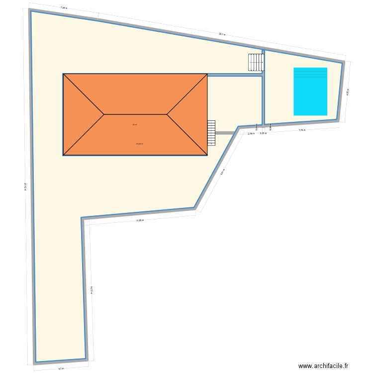 maison. Plan de 2 pièces et 529 m2