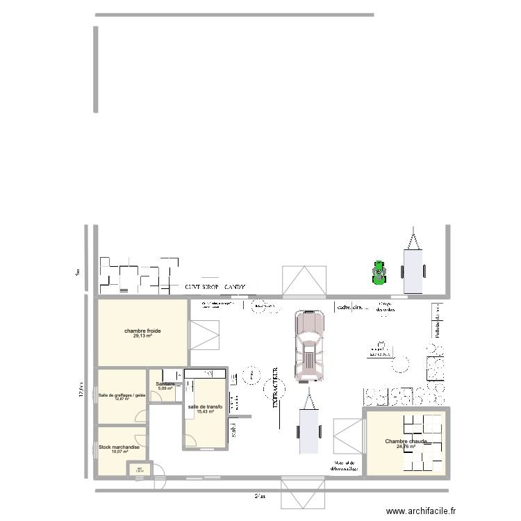 boissiere dépôt. Plan de 7 pièces et 99 m2