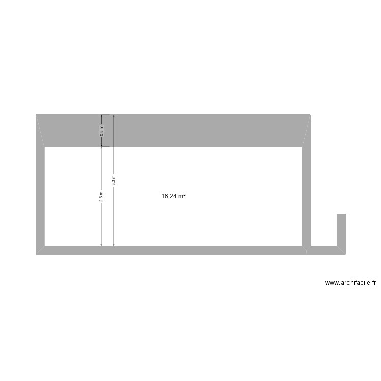 facade seba. Plan de 1 pièce et 16 m2