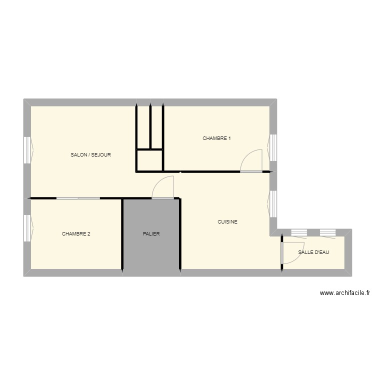 T3 7QAF. Plan de 9 pièces et 56 m2