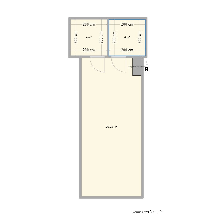 atelier Kergroas. Plan de 3 pièces et 33 m2