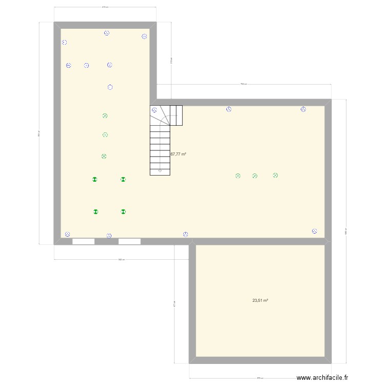 projet Colomars. Plan de 2 pièces et 91 m2