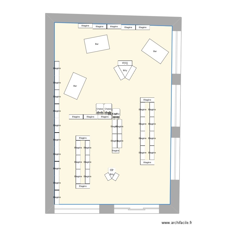 magasin fil 3. Plan de 1 pièce et 65 m2