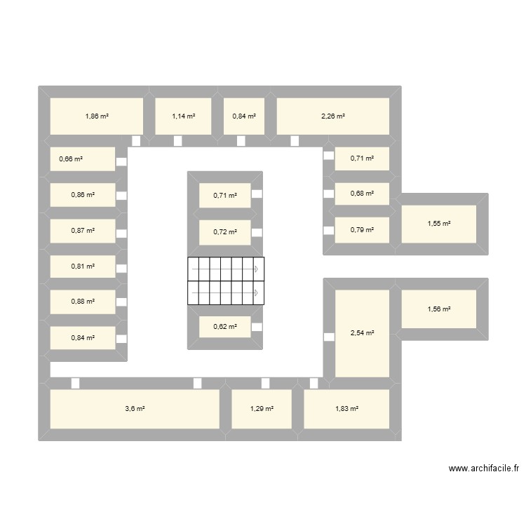 pixience. Plan de 22 pièces et 28 m2