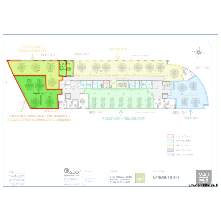 MGEN R+1     2. Plan de 4 pièces et 222 m2