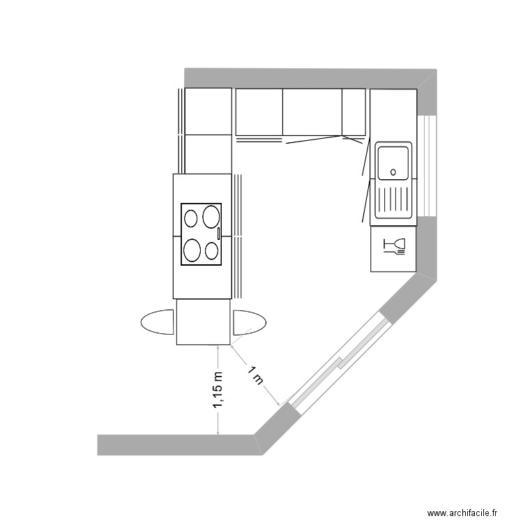 Aménagement Cuisine. Plan de 0 pièce et 0 m2