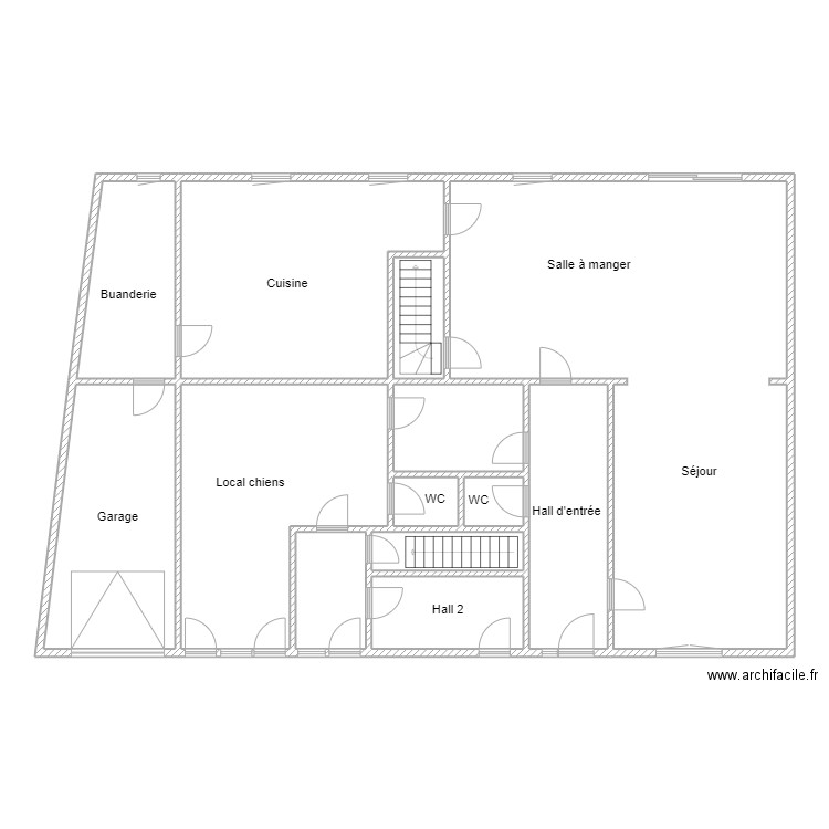 Biefnot. Plan de 13 pièces et 211 m2