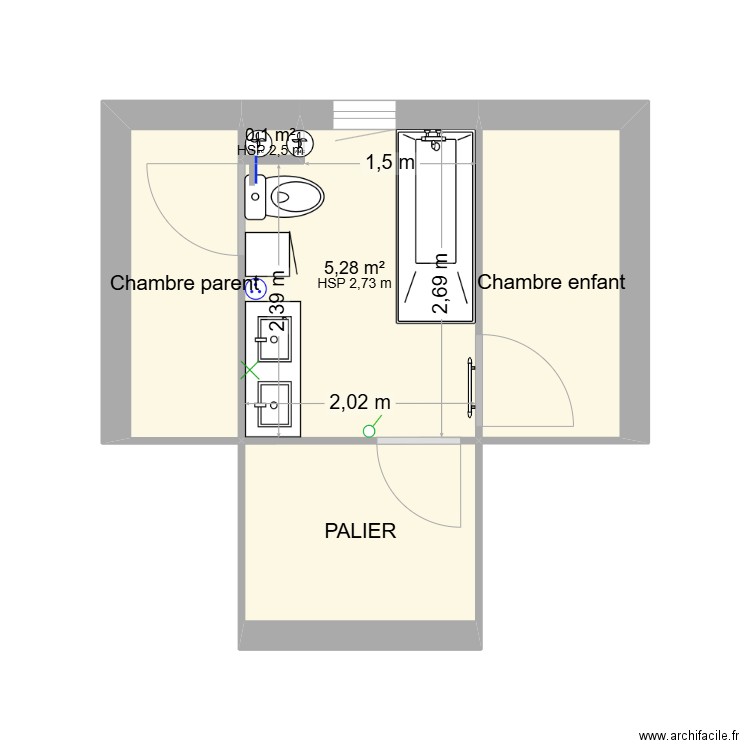 CABRERA. Plan de 5 pièces et 14 m2