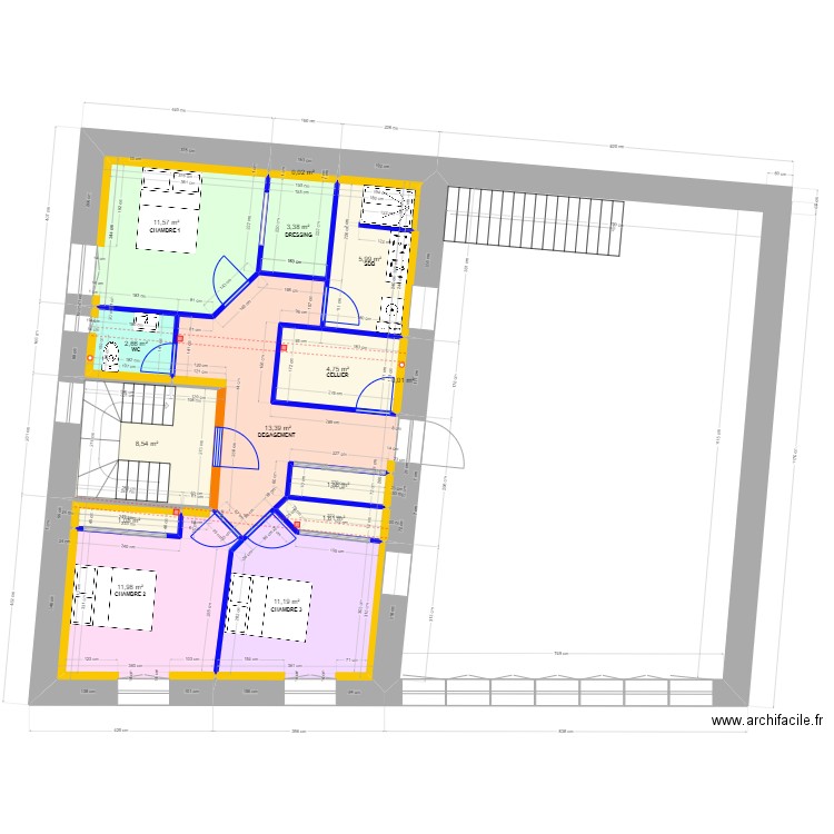 THUONG R+1. Plan de 15 pièces et 78 m2