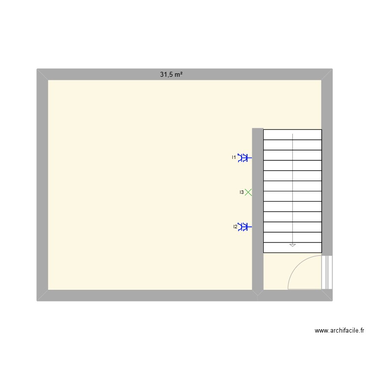 NICOLAS CAVE. Plan de 1 pièce et 32 m2