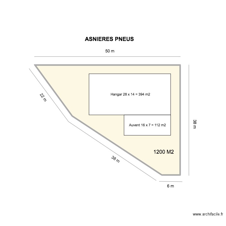 Asnieres Pneus. Plan de 1 pièce et 12 m2