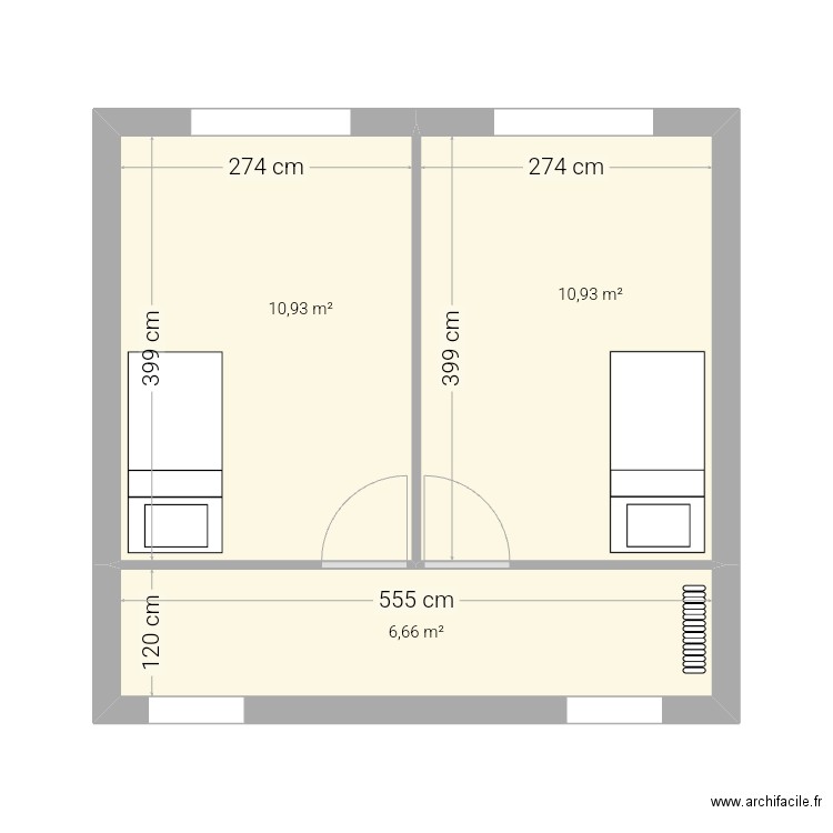 Instituts 2. Plan de 3 pièces et 29 m2