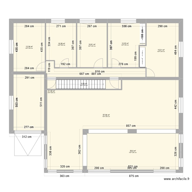 maison chemin du grand chene projet. Plan de 9 pièces et 172 m2