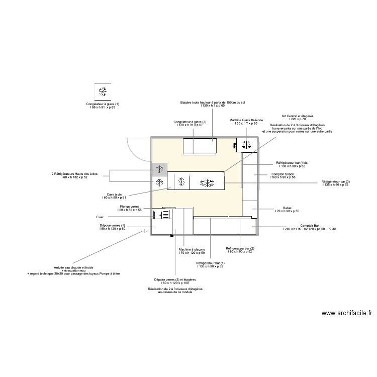 Bar ITXASOA - V2. Plan de 1 pièce et 15 m2