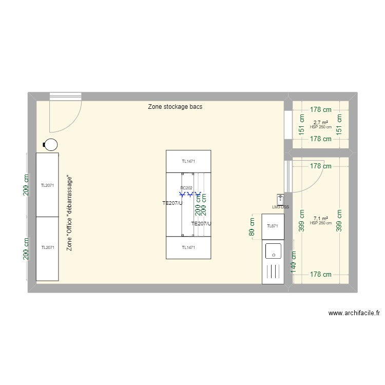 RAAL ETAGE +1 gauche - DIAMOND. Plan de 3 pièces et 54 m2