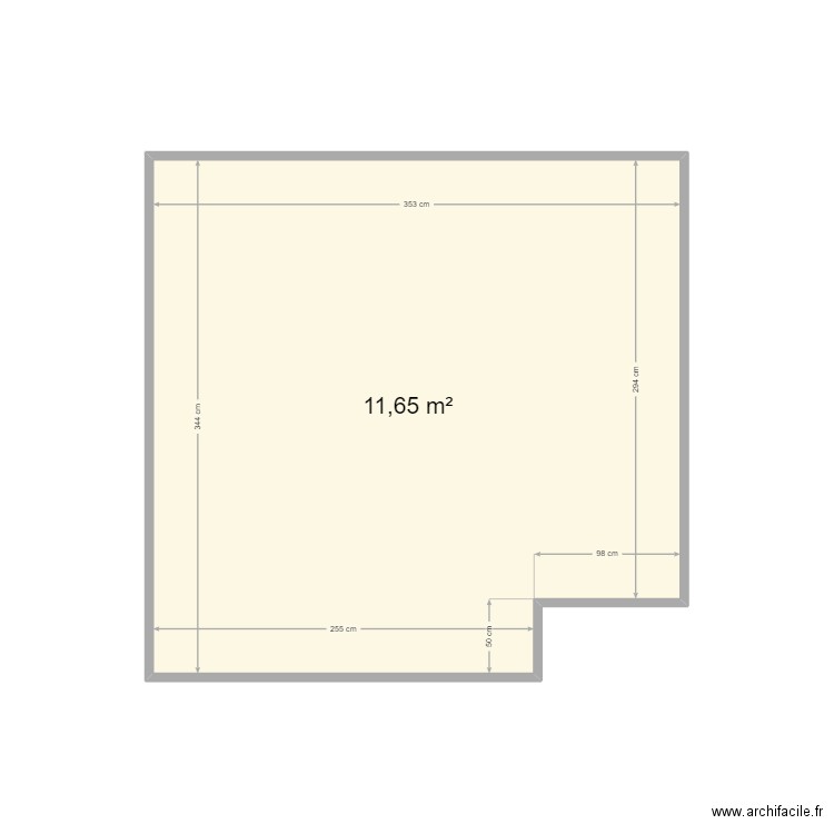 SDB. Plan de 1 pièce et 12 m2