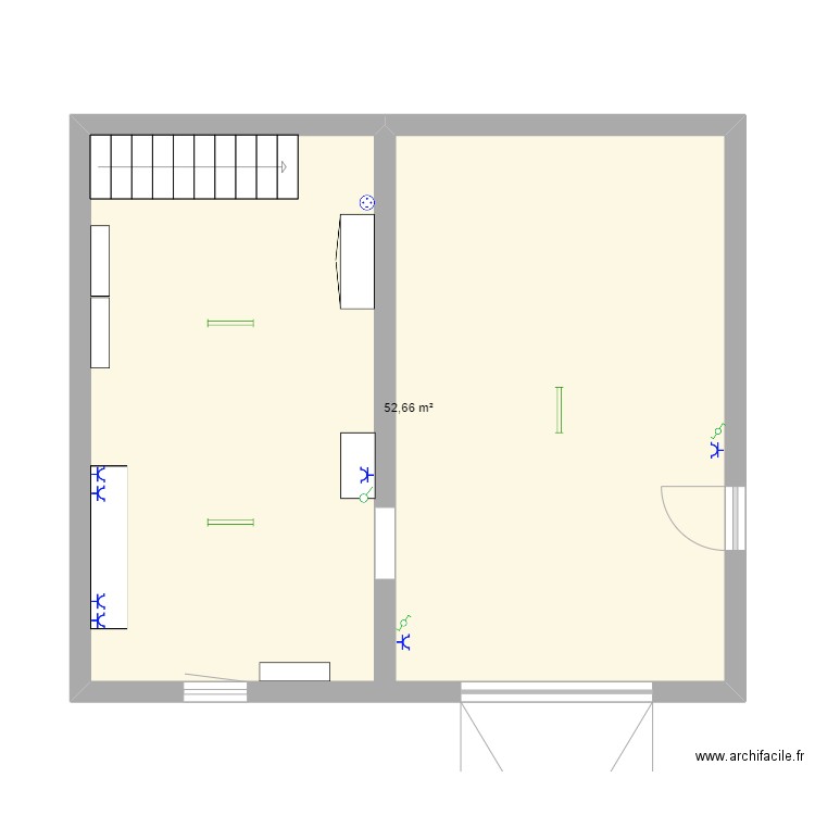 paliseul . Plan de 1 pièce et 53 m2