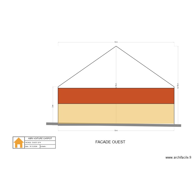 ALFRED FACADE OUEST DP4. Plan de 0 pièce et 0 m2