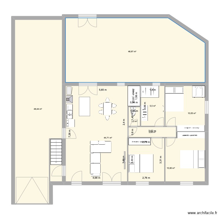 Maison Réno 2.001. Plan de 8 pièces et 173 m2