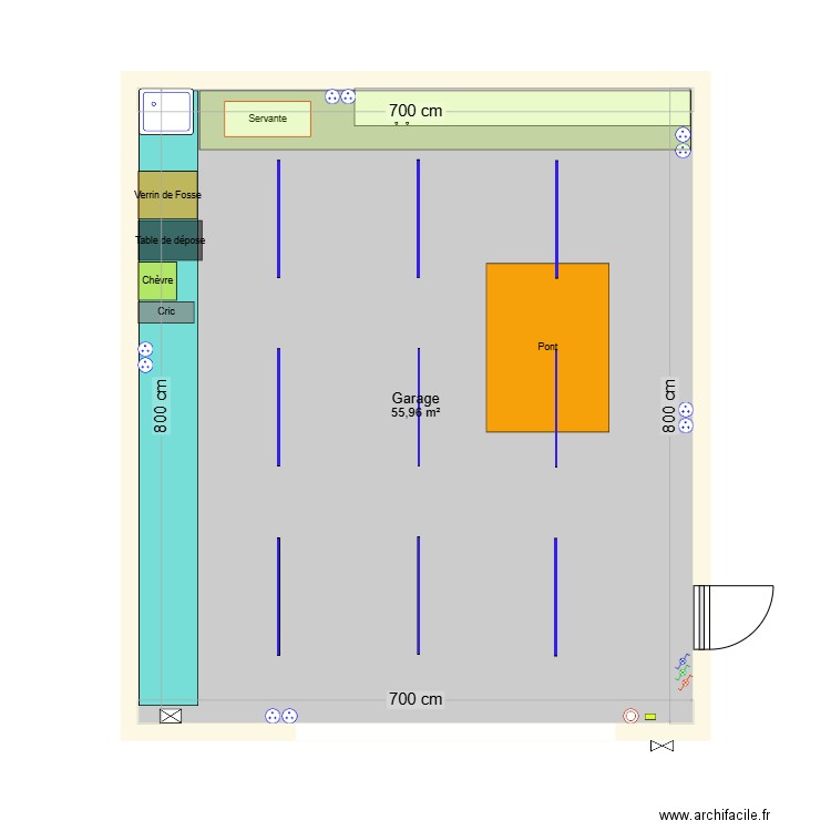 Implantation lumière MG 01 Septembre 2024. Plan de 1 pièce et 56 m2