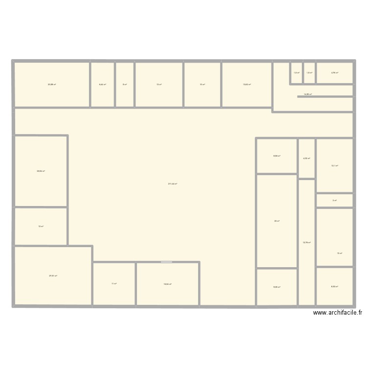 miniville. Plan de 25 pièces et 486 m2