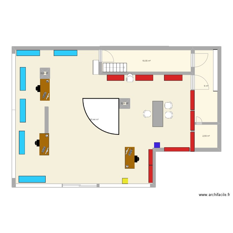 plan magasin. Plan de 6 pièces et 129 m2