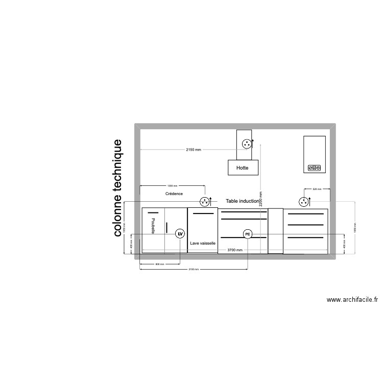 IMPLANTATION Socooc. Plan de 1 pièce et 10 m2