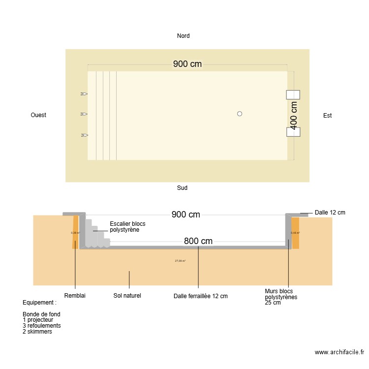 Piscine Chargé. Plan de 0 pièce et 0 m2