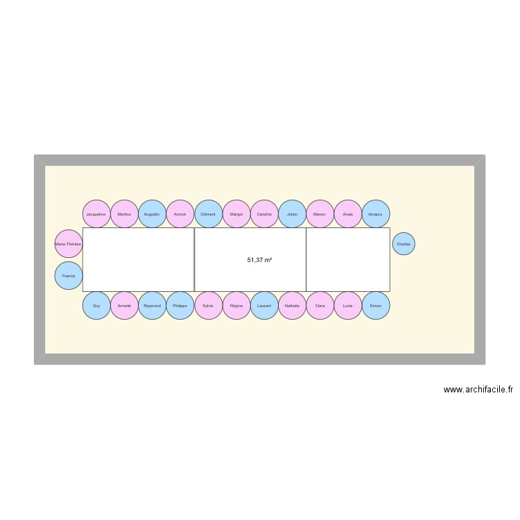 Catherinette 3. Plan de 1 pièce et 51 m2