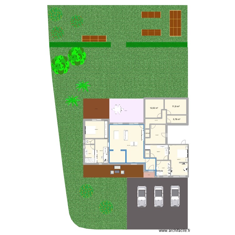 Alison - Olbreuse Garage 2. Plan de 15 pièces et 173 m2