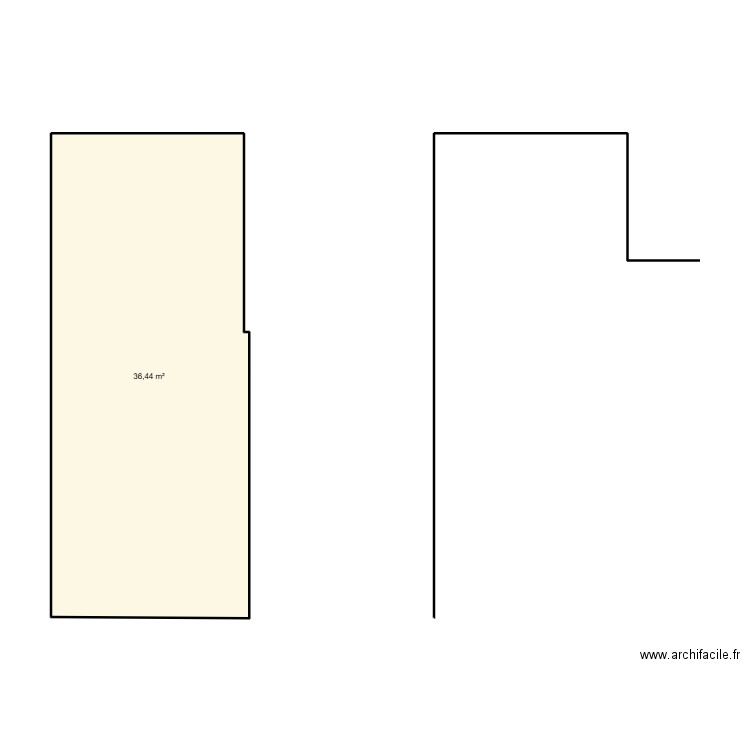 Labo vien.. Plan de 1 pièce et 36 m2