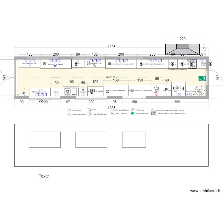 containers moulin neuf électricité . Plan de 1 pièce et 28 m2