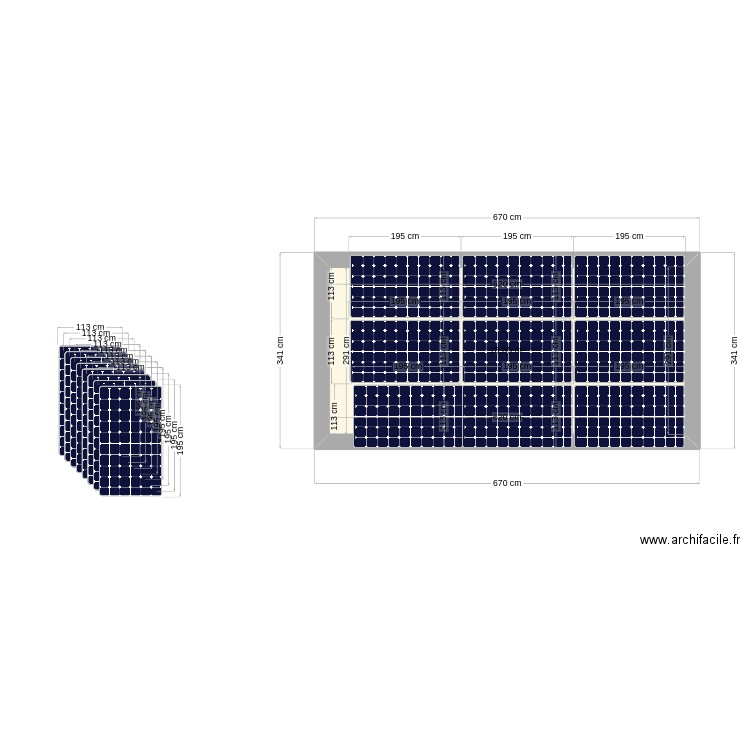 Pergola Geneviève. Plan de 1 pièce et 18 m2