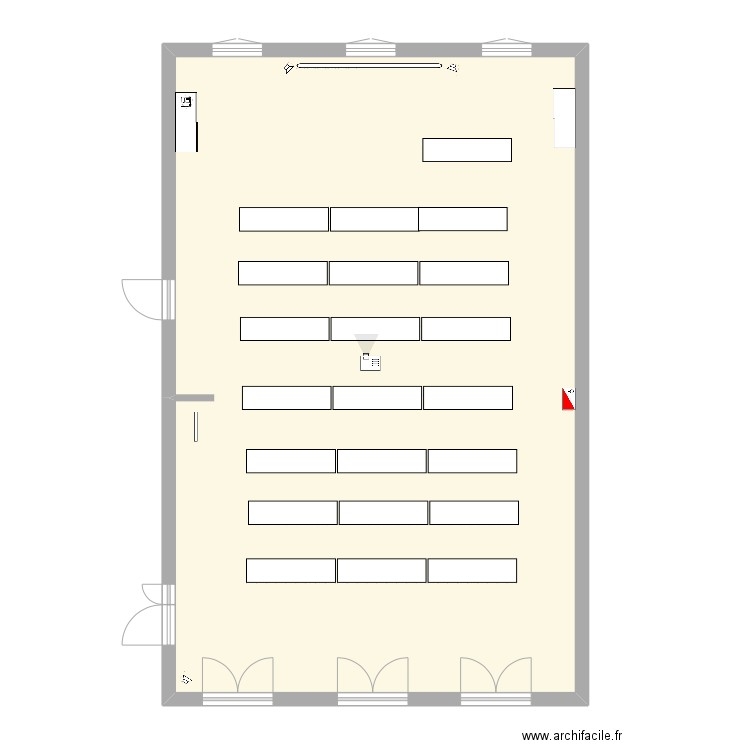 Salle Vulcain. Plan de 1 pièce et 100 m2